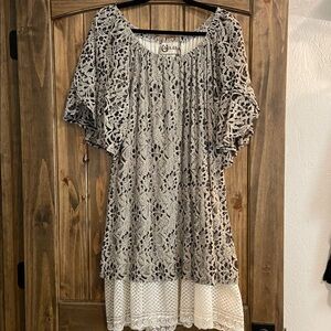 L&B Black and White Lace Dress